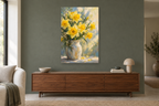 Daffodil Light in a living room — interior mockup with the complete original artwork
