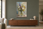 Wildflower Jar in a living room — interior mockup with the complete original artwork