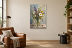 Wildflower Jar in a reading corner — interior mockup with the complete original artwork
