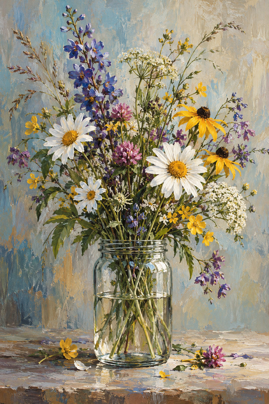 Wildflower Jar — original canvas artwork