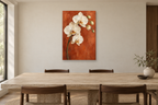 Orchid Grace in a dining room — interior mockup with the complete original artwork