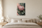 Protea Rose in a bedroom — interior mockup with the complete original artwork