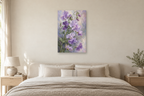 Sweet Pea Air in a bedroom — interior mockup with the complete original artwork