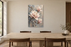 Magnolia Dawn in a dining room — interior mockup with the complete original artwork