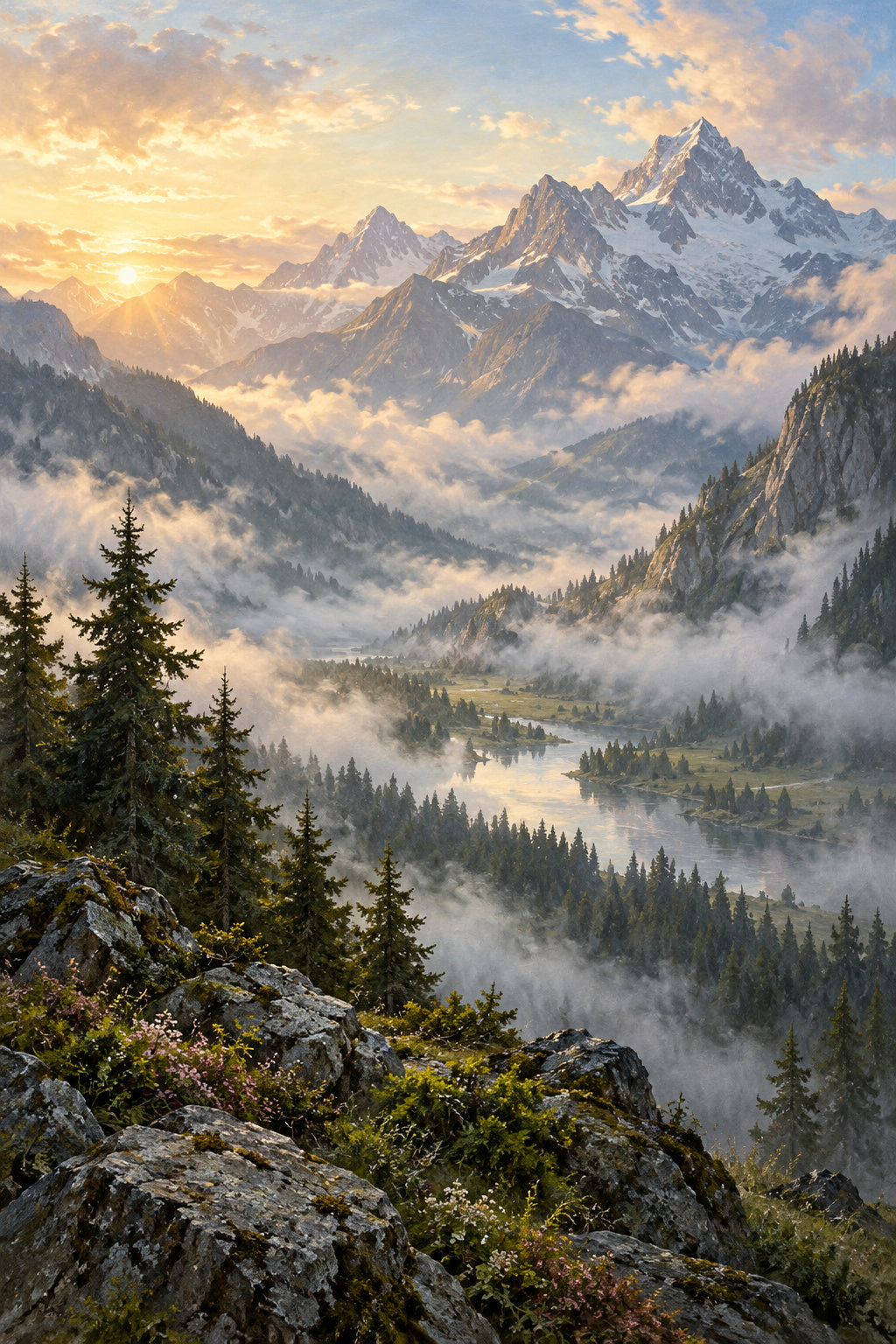 Alpine Morning — original canvas artwork