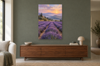 Lavender Hills in a living room — interior mockup with the complete original artwork