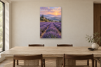 Lavender Hills in a dining room — interior mockup with the complete original artwork