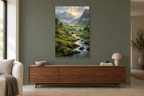 Emerald Valley in a living room — interior mockup with the complete original artwork