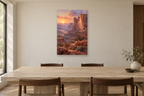Desert Rose in a dining room — interior mockup with the complete original artwork