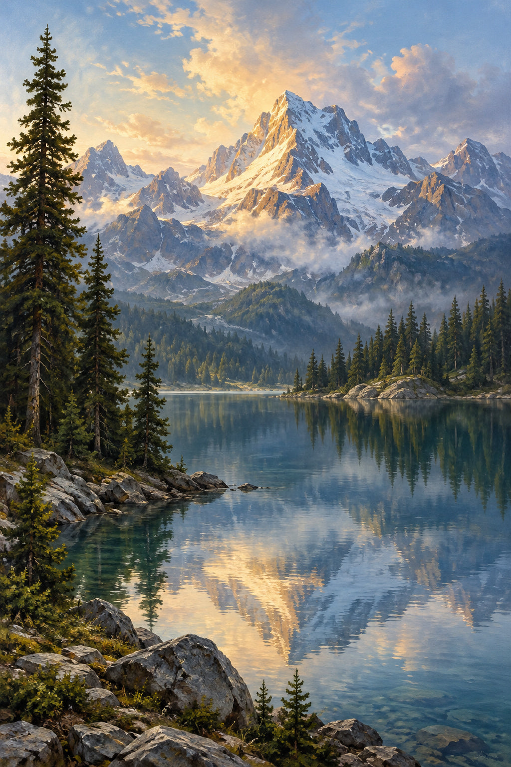 Lake Reflection — original canvas artwork