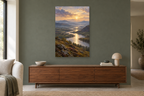 Silver River in a living room — interior mockup with the complete original artwork