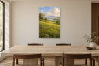 Spring Meadow in a dining room — interior mockup with the complete original artwork