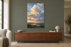 Cloud Study in a living room — interior mockup with the complete original artwork