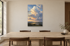 Cloud Study in a dining room — interior mockup with the complete original artwork