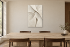 Linen Fold in a dining room — interior mockup with the complete original artwork