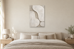Chalk Rhythm in a bedroom — interior mockup with the complete original artwork