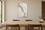 Chalk Rhythm in a dining room — interior mockup with the complete original artwork