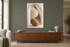 Clay Passage in a living room — interior mockup with the complete original artwork