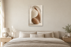 Clay Passage in a bedroom — interior mockup with the complete original artwork