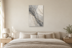 Stone Veil in a bedroom — interior mockup with the complete original artwork