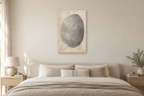 Ash and Oat in a bedroom — interior mockup with the complete original artwork