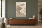 Dune Contour in a living room — interior mockup with the complete original artwork
