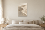 Dune Contour in a bedroom — interior mockup with the complete original artwork