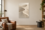 Dune Contour in a reading corner — interior mockup with the complete original artwork