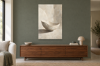 Porcelain Shadow in a living room — interior mockup with the complete original artwork