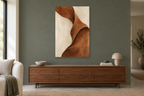 Earth Fold in a living room — interior mockup with the complete original artwork