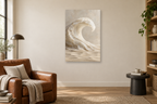 Alabaster Wave in a reading corner — interior mockup with the complete original artwork