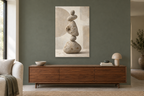 Pumice Study in a living room — interior mockup with the complete original artwork