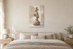 Pumice Study in a bedroom — interior mockup with the complete original artwork