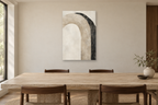 Natural Arc in a dining room — interior mockup with the complete original artwork