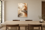 Clouded Marble in a dining room — interior mockup with the complete original artwork