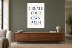 Create Your Own Path in a living room — interior mockup with the complete original artwork