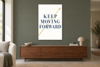 Keep Moving Forward in a living room — interior mockup with the complete original artwork