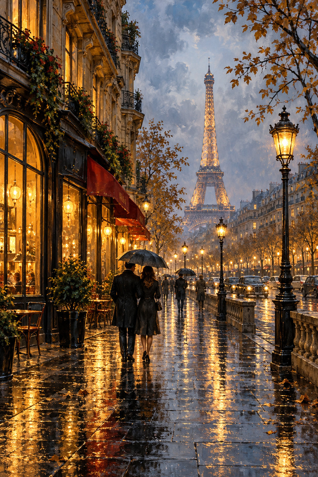 Paris Rain — original canvas artwork