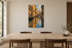 Venice Reflection in a dining room — interior mockup with the complete original artwork