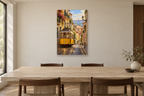 Lisbon Tram in a dining room — interior mockup with the complete original artwork