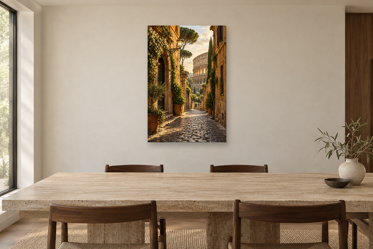 Rome Passage in a dining room — interior mockup with the complete original artwork
