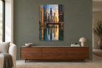 Chicago Lines in a living room — interior mockup with the complete original artwork