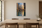 Chicago Lines in a dining room — interior mockup with the complete original artwork