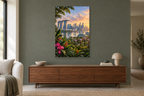 Singapore Garden in a living room — interior mockup with the complete original artwork