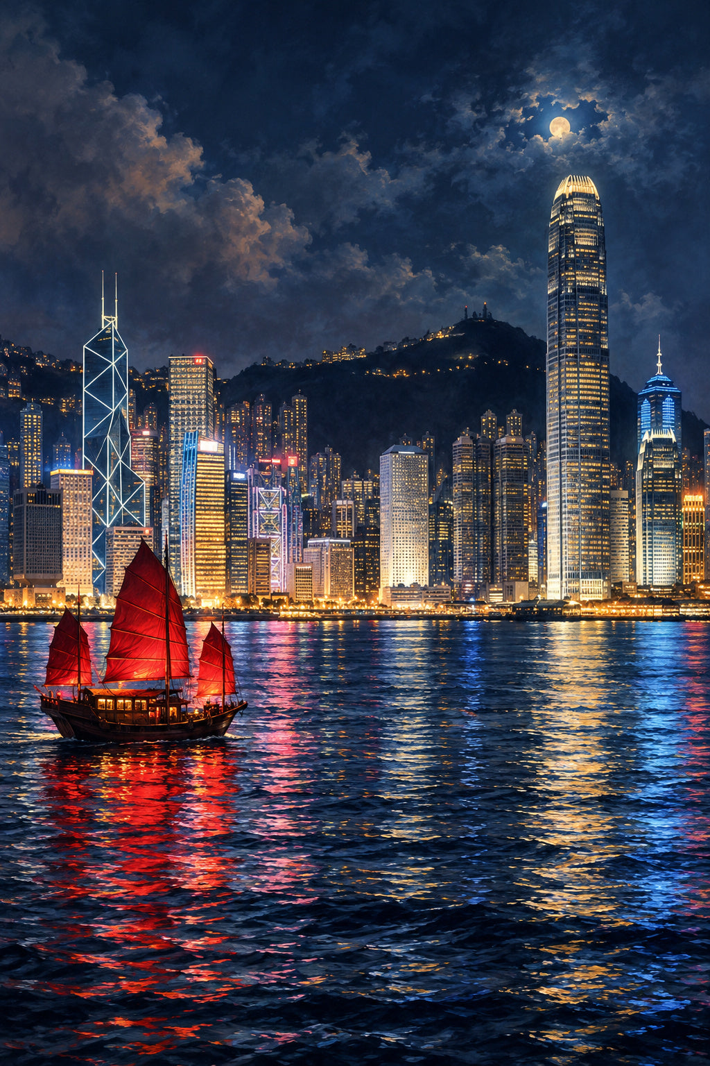 Hong Kong Night — original canvas artwork