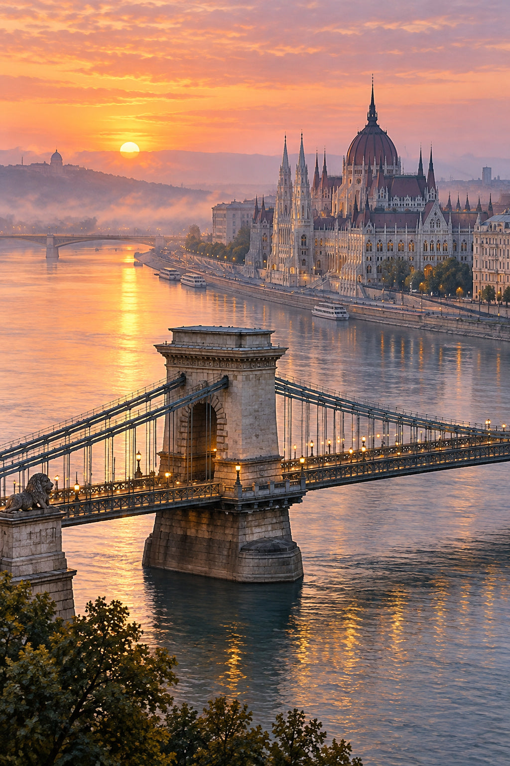 Budapest Dawn — original canvas artwork