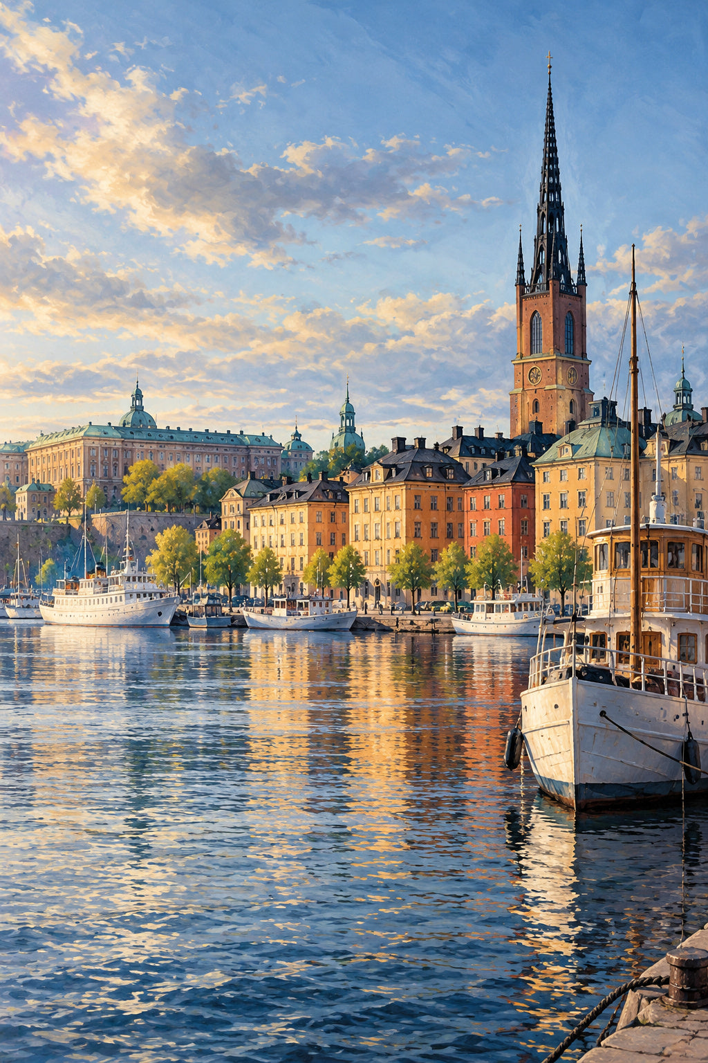 Stockholm Harbour — original canvas artwork