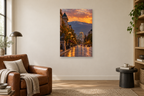 Sofia Evening in a reading corner — interior mockup with the complete original artwork
