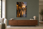 City After Rain in a living room — interior mockup with the complete original artwork