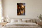 City After Rain in a bedroom — interior mockup with the complete original artwork